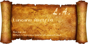 Luncanu Asztrid névjegykártya